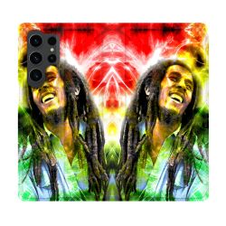 Housse Cuir Portefeuille Pour Samsung Galaxy S23 Ultra Musique Bob Marley Color