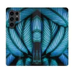 Housse Cuir Portefeuille Pour Samsung Galaxy S23 Ultra Nature Feuille Palmier