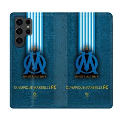 Housse Cuir Portefeuille Pour Samsung Galaxy S23 Ultra Olympique Marseille OM Bande