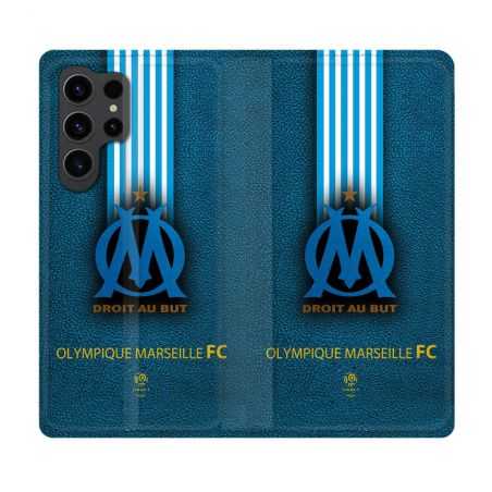 Housse Cuir Portefeuille Pour Samsung Galaxy S23 Ultra Olympique Marseille OM Bande