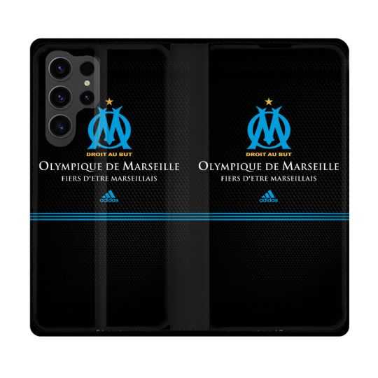 Housse Cuir Portefeuille Pour Samsung Galaxy S23 Ultra Olympique Marseille OM Fier etre Marseillais