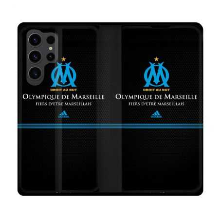 Housse Cuir Portefeuille Pour Samsung Galaxy S23 Ultra Olympique Marseille OM Fier etre Marseillais