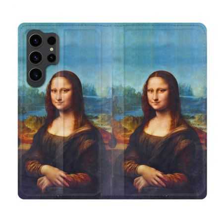 Housse Cuir Portefeuille Pour Samsung Galaxy S23 Ultra Peinture Joconde