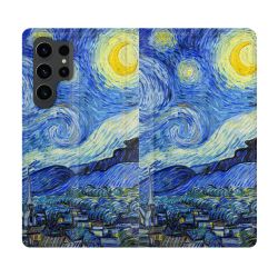 Housse Cuir Portefeuille Pour Samsung Galaxy S23 Ultra Peinture La nuit étoilée