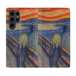 Housse Cuir Portefeuille Pour Samsung Galaxy S23 Ultra Peinture Le Cri