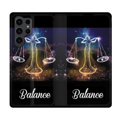 Housse Cuir Portefeuille Pour Samsung Galaxy S23 Ultra Signe Zodiaque 2 Balance