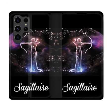 Housse Cuir Portefeuille Pour Samsung Galaxy S23 Ultra Signe Zodiaque 2 Sagittaire