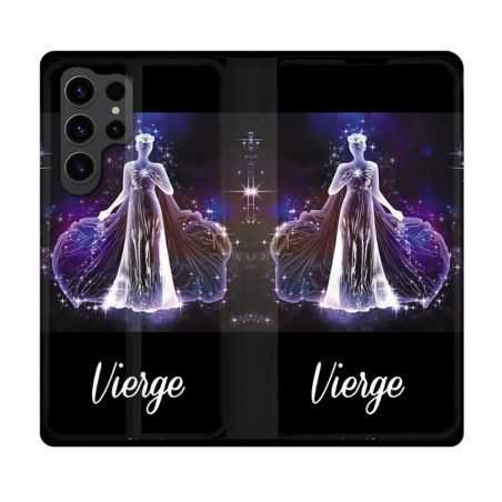 Housse Cuir Portefeuille Pour Samsung Galaxy S23 Ultra Signe Zodiaque 2 Vierge