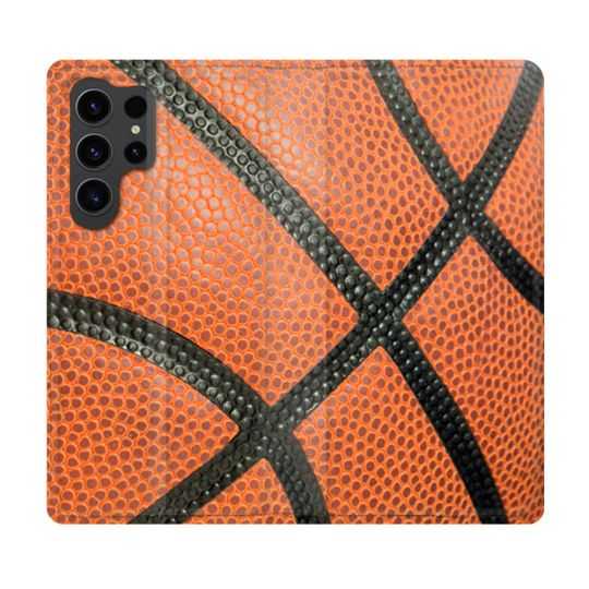 Housse Cuir Portefeuille Pour Samsung Galaxy S23 Ultra Sport Ballon Basket