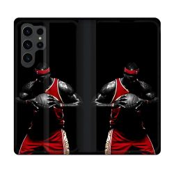 Housse Cuir Portefeuille Pour Samsung Galaxy S23 Ultra Sport Basketeur