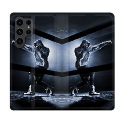 Housse Cuir Portefeuille Pour Samsung Galaxy S23 Ultra Sport Boxe Poing
