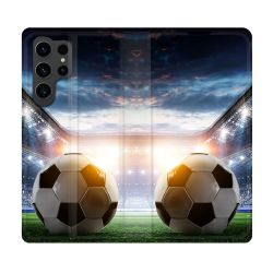 Housse Cuir Portefeuille Pour Samsung Galaxy S23 Ultra Sport Football Stade