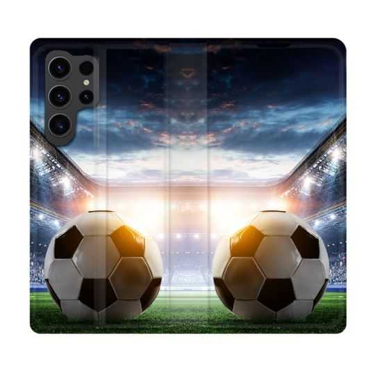 Housse Cuir Portefeuille Pour Samsung Galaxy S23 Ultra Sport Football Stade