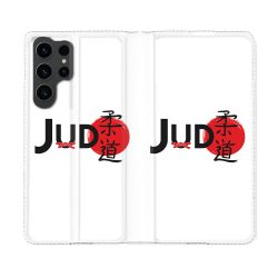 Housse Cuir Portefeuille Pour Samsung Galaxy S23 Ultra Sport Judo Logo
