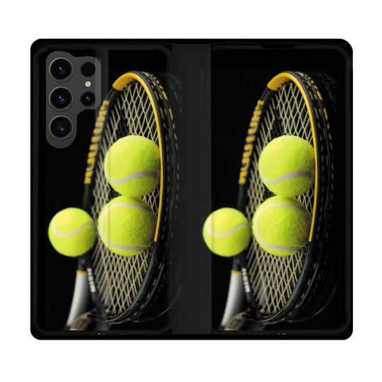 Housse Cuir Portefeuille Pour Samsung Galaxy S23 Ultra Sport Tennis Balls