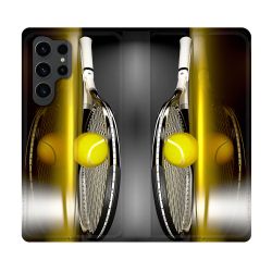 Housse Cuir Portefeuille Pour Samsung Galaxy S23 Ultra Sport Tennis Reflet