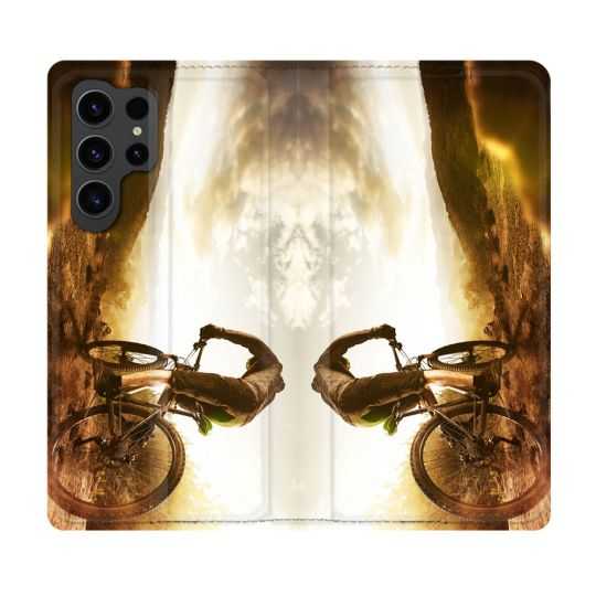 Housse Cuir Portefeuille Pour Samsung Galaxy S23 Ultra Sport VTT Soleil