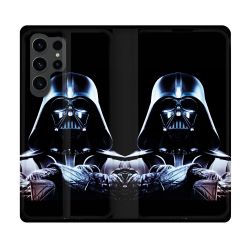 Housse Cuir Portefeuille Pour Samsung Galaxy S23 Ultra Star Wars - Dark Vador Noir