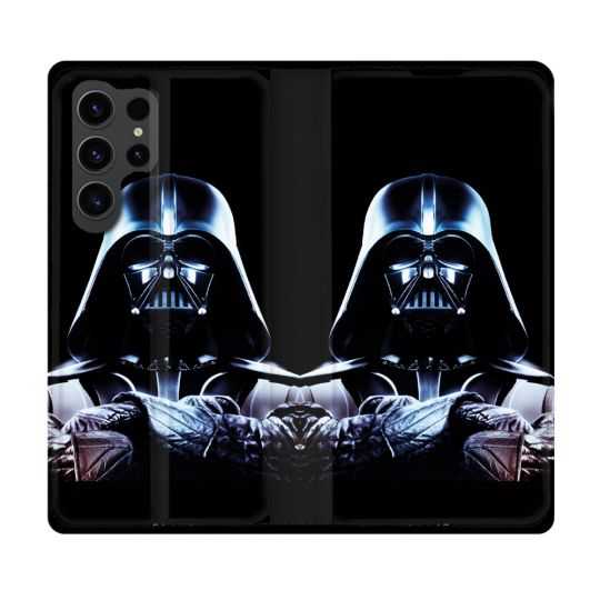 Housse Cuir Portefeuille Pour Samsung Galaxy S23 Ultra Star Wars - Dark Vador Noir
