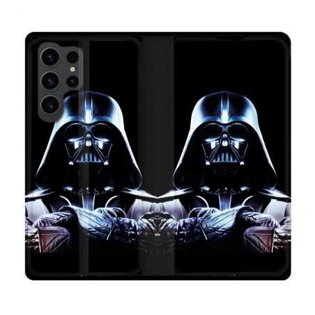 Housse Cuir Portefeuille Pour Samsung Galaxy S23 Ultra Star Wars - Dark Vador Noir