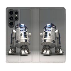 Housse Cuir Portefeuille Pour Samsung Galaxy S23 Ultra Star Wars - R2D2