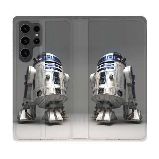 Housse Cuir Portefeuille Pour Samsung Galaxy S23 Ultra Star Wars - R2D2