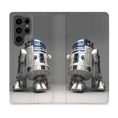 Housse Cuir Portefeuille Pour Samsung Galaxy S23 Ultra Star Wars - R2D2