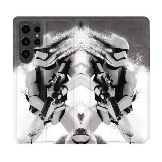 Housse Cuir Portefeuille Pour Samsung Galaxy S23 Ultra Star Wars - Trooper