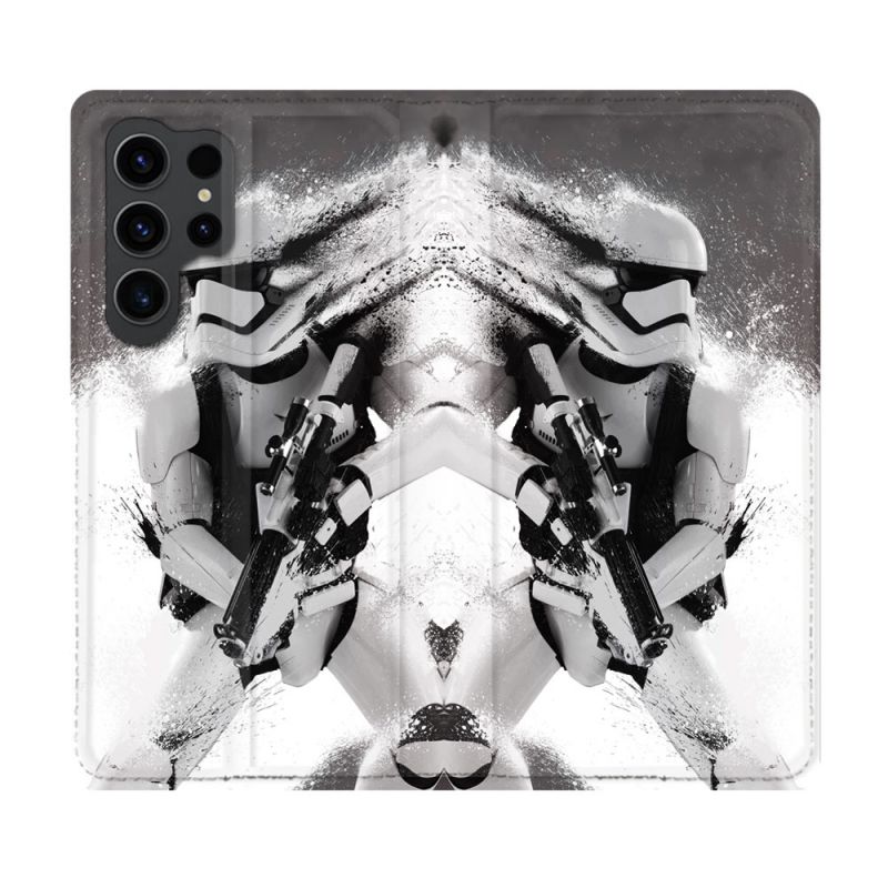 Housse Cuir Portefeuille Pour Samsung Galaxy S23 Ultra Star Wars - Trooper