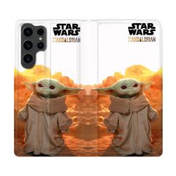 Housse Cuir Portefeuille Pour Samsung Galaxy S23 Ultra Star Wars - Yoda bebe soleil
