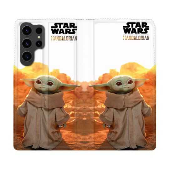 Housse Cuir Portefeuille Pour Samsung Galaxy S23 Ultra Star Wars - Yoda bebe soleil