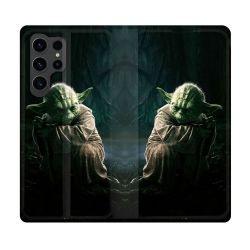 Housse Cuir Portefeuille Pour Samsung Galaxy S23 Ultra Star Wars - Yoda sombre
