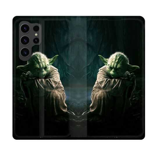 Housse Cuir Portefeuille Pour Samsung Galaxy S23 Ultra Star Wars - Yoda sombre
