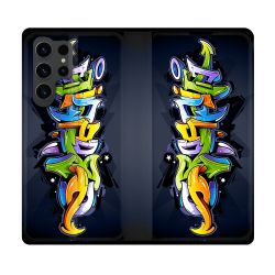 Housse Cuir Portefeuille Pour Samsung Galaxy S23 Ultra Street Art Graffiti