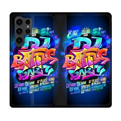 Housse Cuir Portefeuille Pour Samsung Galaxy S23 Ultra Street Art Rap