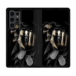 Housse Cuir Portefeuille Pour Samsung Galaxy S23 Ultra Tete de Mort Your Next