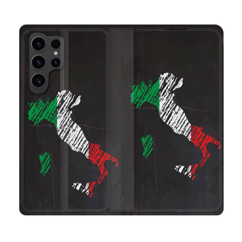 Housse Cuir Portefeuille Pour Samsung Galaxy S23 Ultra Voyage Italie Botte