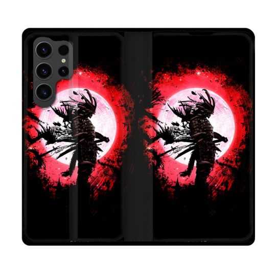 Housse Cuir Portefeuille Pour Samsung Galaxy S23 Ultra Voyage Japon Samourai