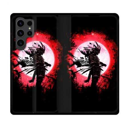 Housse Cuir Portefeuille Pour Samsung Galaxy S23 Ultra Voyage Japon Samourai