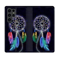Housse Cuir Portefeuille Pour Samsung Galaxy S23 Ultra Zen Attrape Reve Multicolore