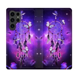 Housse Cuir Portefeuille Pour Samsung Galaxy S23 Ultra Zen Attrape Reve Papillon