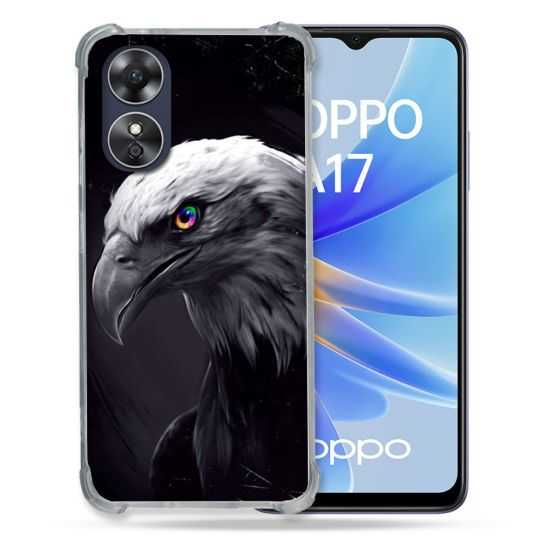 Coque Renforcée Pour Oppo A17 Animal Aigle Royal Noir