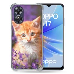 Coque Renforcée Pour Oppo A17 Animal Chat Violet