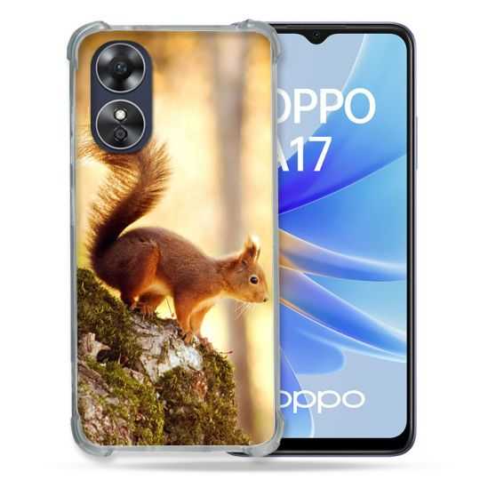 Coque Renforcée Pour Oppo A17 Animal Ecureuil Bois