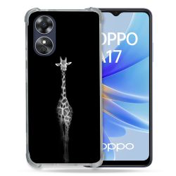 Coque Renforcée Pour Oppo A17 Animal Girafe Noire