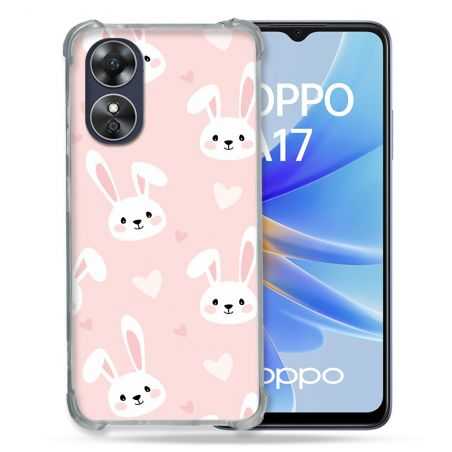 Coque Renforcée Pour Oppo A17 Animal Lapin Rose