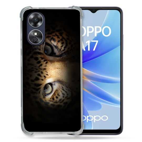Coque Renforcée Pour Oppo A17 Animal Leopard Yeux