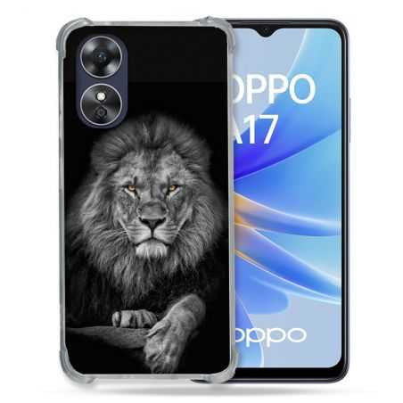 Coque Renforcée Pour Oppo A17 Animal Lion Majestueux