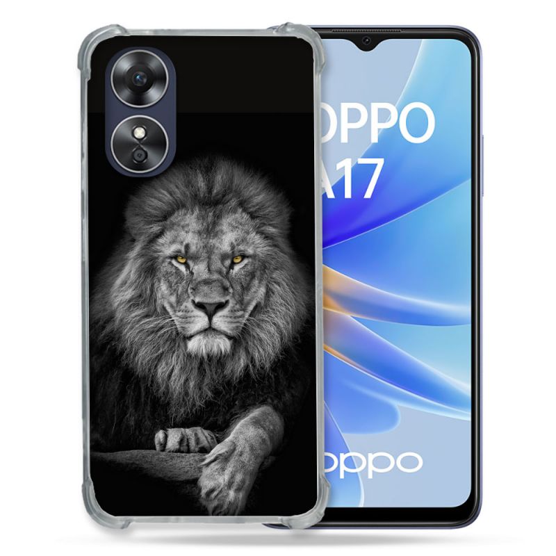 Coque Renforcée Pour Oppo A17 Animal Lion Majestueux