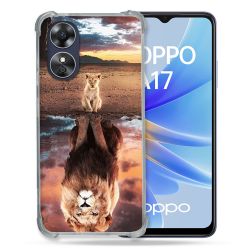 Coque Renforcée Pour Oppo A17 Animal Lion Reflet